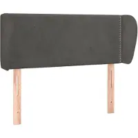 vidaXL Hoofdbord met randen 93x23x78/88 cm fluweel donkergrijs