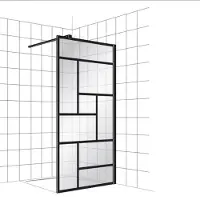 Boss & Wessing Inloopdouche bws free time 90x200 cm zwart decor 5 timeless coating mat zwart profiel