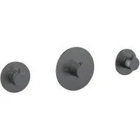 Wiesbaden Dreams afbouwdeel thermostatische douchekraan met 2 stopkranen gunmetal