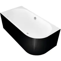 Polysan Ligbad astra 160x75x60 cm asymmetrisch links zwart wit