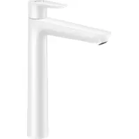 Hansgrohe Talis E verhoogde wastafelkraan met pop-up waste wit mat