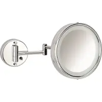 Plieger Basic scheerspiegel met verlichting 19cm wandmodel zwenkbaar met schakelaar chroom