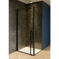 Riho Lucid 201 Douchecabine Zij-instap 80x100cm Zwart Profiel - Veiligheidsglas - Douche, Douchecabines - 8714148594742