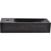Wiesbaden B fontein 38x14x8cm kraangat links hardsteen zwart