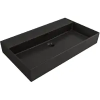 Plieger Kansas wastafel zonder kraangat met overloop 80x45cm matzwart 271077