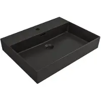 Plieger Kansas wastafel zonder kraangat met overloop 60x45cm matzwart 271074