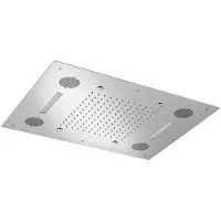 Hotbath Hoofddouche mate rechthoekig 48x63 cm met bluetooth soundbox led chroom