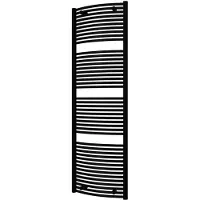 Boss & Wessing Designradiator bws odro gebogen met zijaansluiting 180,8x58,5 cm 1112 watt donkergrijs structuur