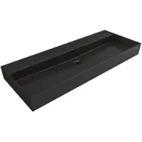 Plieger Kansas wastafel zonder kraangaten met overloop 120x45cm matzwart 271083