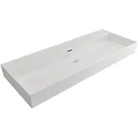 Plieger Kansas wastafel zonder kraangaten met overloop 120x45cm wit 271081