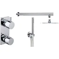 Wiesbaden Thermostatische inbouw regendouche set type 15 wandarm ufo 20 cm rond