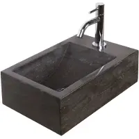 Haceka Fonteinset Natuursteen Nera 40x23x11 cm (kraangat rechts)