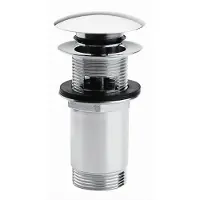 Clou InBe stop/go afvoerplug, met overloop, rond, chroom