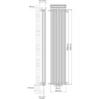 Haceka Mojave design radiator 184x46cm antraciet