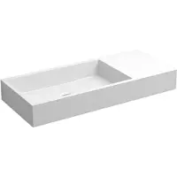 Clou Mini Wash Me fontein met voorbewerkt kraangat rechts mineral marmer B45xH6xD19cm