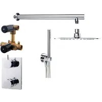 Wiesbaden one-pack inbouwthermostaatset type 123 CHR (30cm ufo)