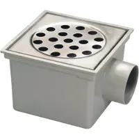 Plieger Vloerput vd berg met emmer met rvs rooster abs 200x200mm met zijuitlaat