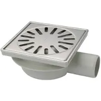Aquaberg Doucheput abs vloerput rvs rooster rvs sierrand zijuitlaat 50mm 150x150mm ppc reukafsluiter
