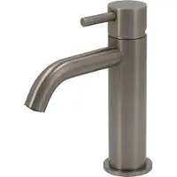 Hotbath Laddy L003 Wastafelmengkraan Zonder Waste Geborsteld Nikkel - Zonder Waste - Messing - Kranen, Wastafelkranen, Opbouw Wastafelkranen