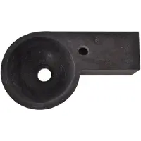 Wiesbaden B waskom rond 40x23x10cm met fonteinkraan rechts hardsteen zwart