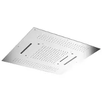 Hotbath Mate M173 Inbouw Hoofddouche 95x95cm Met LED - Geborsteld Nikkel - Messing - Kranen, Douchekranen, Hoofddouches - 8719638612470 - Kranen, Douchekranen, Hoofddouches