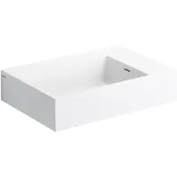 Clou Flush wastafel 60cm met 5 voorbewerkte kraangaten aluite