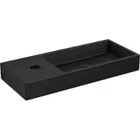 Clou Mini Wash Me fontein met kraangat links mat zwart keramiek B45xH6xD19cm