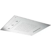 Hotbath Hoofddouche Mate 63x48 cm Rechthoekig Triple Inbouw Geborsteld Nikkel