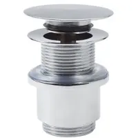 Clou InBe stop/go afvoerplug, met platte afdekkap, rond, chroom