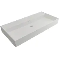 Plieger Kansas wastafel zonder kraangaten met overloop 100x45cm matwit 271079