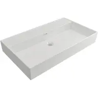 Plieger Kansas wastafel zonder kraangat met overloop 80x45cm matwit 271076