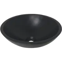 Wiesbaden Sanifun Solid Surface opzetwastafel rond matzwart 430x430x130.