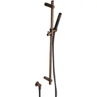 Hotbath Glijstangset Cobber Met Wandaansluitbocht En Handdouche Geborsteld Koper PVD
