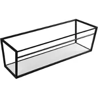 Sapho Ska Console voor onder de wastafel/onderbouw 120x40x46cm, mat zwart, met wit MDF planchet
