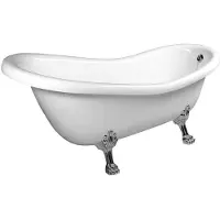 Polysan Retro Vrijstaand bad 167,5x76x71cm, chroom matte poten, wit