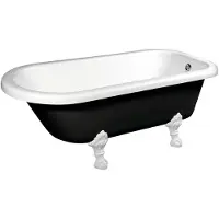 Polysan Foxtrot Vrijstaand bad 170x75x64cm, witte poten, zwart/wit