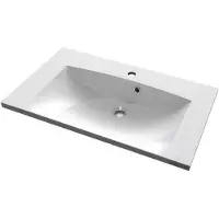 Sapho Maria mineraal marmer wastafel 75x46cm wit 1 kraangat