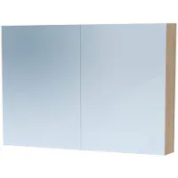 Brauer Impress Deluxe Spiegelkast 99x70cm MFC 2 Deuren Met Indirecte LED Verlichting Binnen/onder - Sunlit - Spiegels, Spiegelkasten - 8720359343185