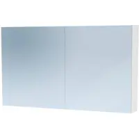Brauer Impress Deluxe Spiegelkast 119x70cm MDF 2 Deuren Met Indirecte LED Verlichting Binnen/onder - Mat Wit - Spiegels, Spiegelkasten - 8720359343406