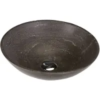 Sapho Waskom Blok Rond 40x12 cm Steen Mat Bruin
