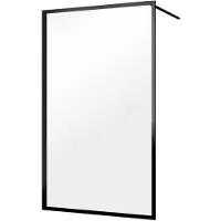 Sealskin Inloopdouche Contour 98x200cm - Mat Zwart Profiel - 6 Mm Helder Glas