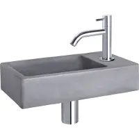 Differnz Fonteinset force beton 40x22x8 cm donker grijs met gebogen kraan chroom