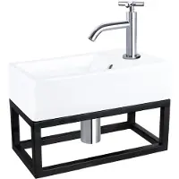 Differnz Force fonteinset keramiek met frame en kruiskraan chroom