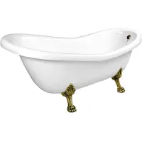 Polysan Retro Vrijstaand bad 167,5x76x71cm bronzen poten, wit