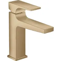 Hansgrohe Wastafelmengkraan metropol eengreeps 110 met rechte greep en push-open afvoer brushed bronze