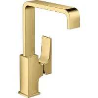Hansgrohe Wastafelmengkraan metropol eengreeps 230 met rechte greep en push-open afvoer gepolijst goud