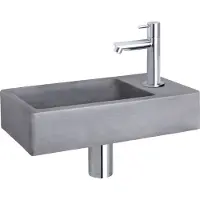 Differnz Fonteinset force beton 40x22x8 cm donker grijs met rechte kraan chroom