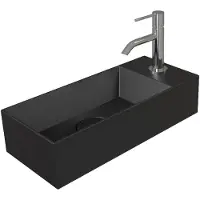 Salenzi Spy Fontein met clickwaste 45x20 cm mat zwart