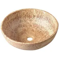 Sapho Priori Keramische waskom, Ø41cm, bruin met patroon