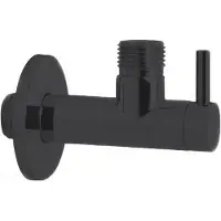 Hotbath Hoekstopkraan cobber rond met filter mat zwart